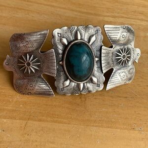Vintage Thunderbird Faux Turquoise Hair Barrett